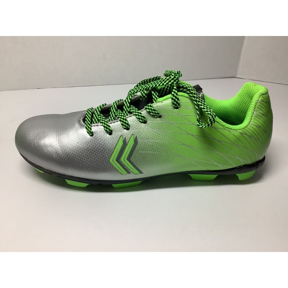 Dick's sporting Goods Boys Youth Size 5 Soccer Cleats Lace up Green Silver